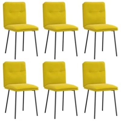 Afbeelding van vidaXL Eetkamerstoelen 6 st fluweel geel