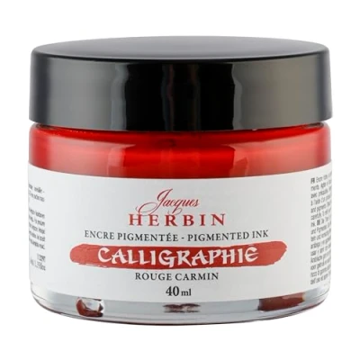 Afbeelding van Jacques Herbin 11329T kalligrafie inkt karmijnrood 40 ml