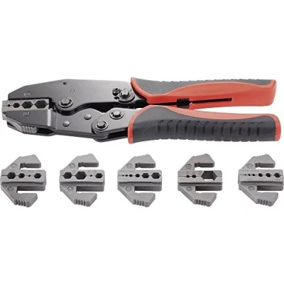 Afbeelding van TOOLCRAFT PZ 505 818645 Krimptang 7 delig Coax connectoren BNC, TNC, Glasvezelstekkers RG6, RG8, RG11, RG58, RG59, RG62, RG174, RG179, RG213, RG8218