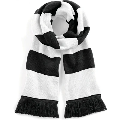 Afbeelding van Beechfield Gestreepte sjaal Stadium B479 Black / White