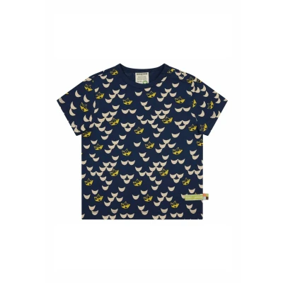 Afbeelding van loud + proud T shirt opdruk, van biologisch katoen, GOTS gecertificeerd, ultra marine, 98 104