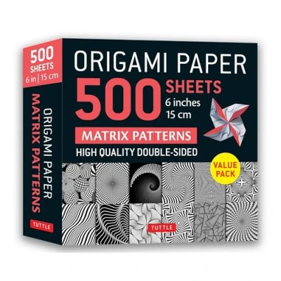 Afbeelding van Origami Paper 500 Sheets Matrix Patterns 6&quot; (15 cm): Tuttle Paper: Double Sided Printed with 12 Different Designs (Instructions for 5 Projects Included)