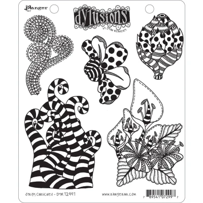 Afbeelding van Dylusions cling mount stamp set Stripy Curlicues
