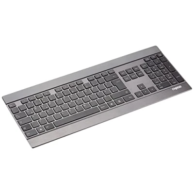Afbeelding van Rapoo E9270P draadloos toetsenbord, ultradun 4 mm toetsenbordontwerp van roestvrij staal en aluminium, 9 maanden batterijduur, DE lay out QWERTZ PC &amp; Mac zwart