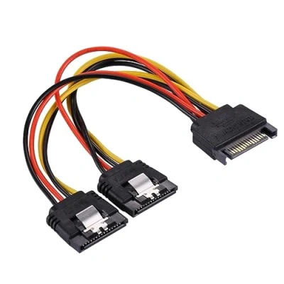 Afbeelding van XAGMODSHN Sata Power Splitter Kabel SSD HDD Harde Schijf Stroomkabel 15 Pin Mannelijk naar 2 x Vrouwelijke Y Verlengkabel