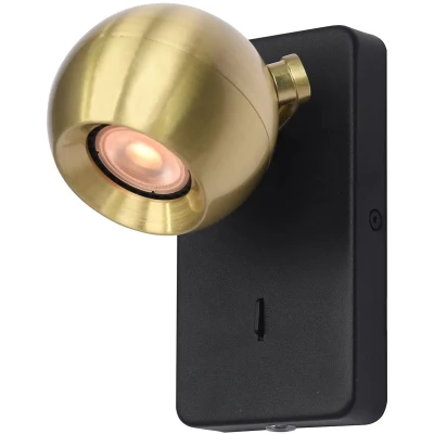 Afbeelding van Artdelight Bolero Wandlamp 9 X 16 12,7 Cm Zwart Met Goud