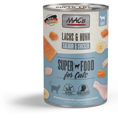 Afbeelding van 6x400g Zalm &amp; Kip MAC&#039;s Kattenvoer