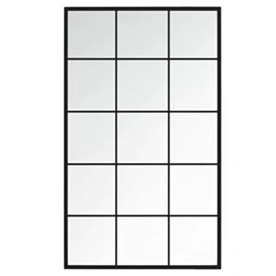 Afbeelding van vidaXL Wandspiegel 100x60 cm metaal zwart, wandspiegel, spiegels, hangspiegel, muurspiegel, decoratieve spiegel, hangende wandspiegels