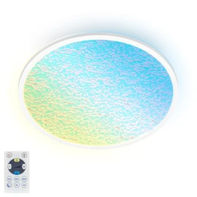 Afbeelding van BRILONER Bikager LED Plafonniére plafondlamp met afstandsbediening dimbaar 3D acryldecor CCT 22W Ø42 cm wit