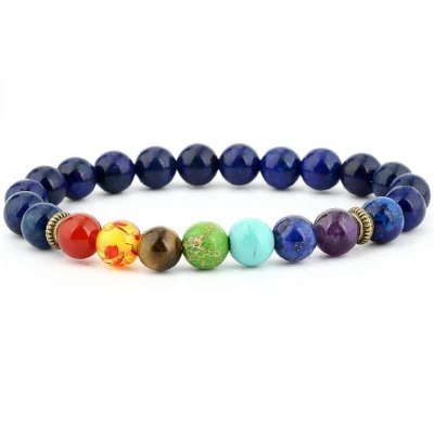 Afbeelding van Chakra Armband Natuursteen Blauwe Lapis Lazuli 20 cm