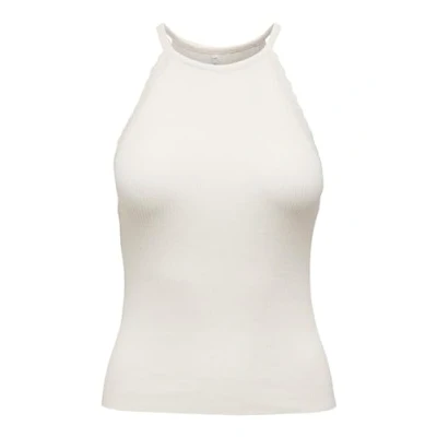 Afbeelding van ONLGEMMA SL Scallop HLTNECK TOP CC KNT, cloud dancer, L