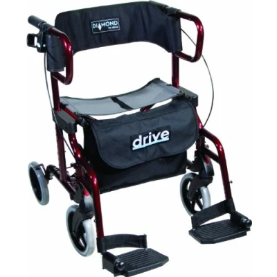 Afbeelding van Drive Rolstoel Rollator Diamond Deluxe Combinatie Makkelijk in gebruik Met tas en beensteunen