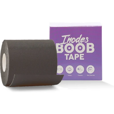 Afbeelding van Boob tape 5 Meter (7,5 cm breed) Zwart Plak BH Strapless + Inclusief tepelcovers