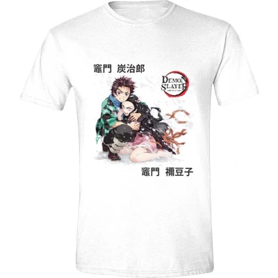 Afbeelding van PCMerch Demon Slayer: Kimetsu no Yaiba Tanjiro / Nezuko Heren Tshirt M Wit