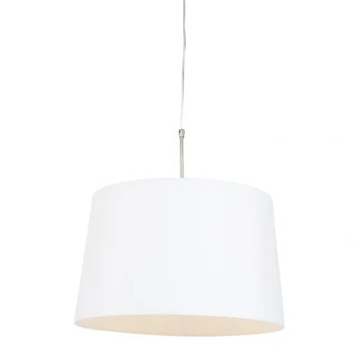 Afbeelding van Steinhauer Hanglamp Sparkled light 9566 staal kap effen wit