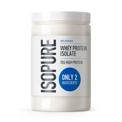 Afbeelding van Isopure Naturel Whey Protein Isolaat Poeder, Rijk aan Eiwitten met 25 g per Portie, Laag in Suiker, Zonder Kunstmatige Aroma’s of Zoetstoffen, Gemaakt Slechts 2 Ingrediënten, 435
