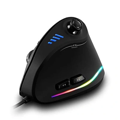 Afbeelding van Zelotes Verticale Muis met Stuurstang,10.000DPI Gaming Muis,11 Toetsen Ergonomische Muis,Bekabeld Computer Mouse voor PC,Mac