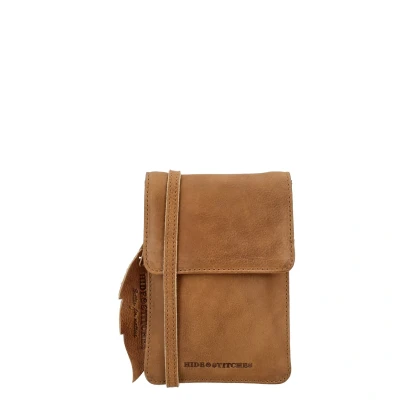 Afbeelding van Hide &amp; Stitches Earth Telefoontasje Bruin 100% Leer