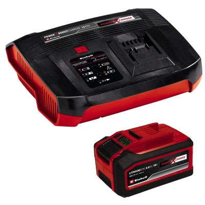 Afbeelding van Einhell 18V 4 6Ah &amp; 6A Boostcharger PXC Power X Change PLUS 4512143 Accu en acculader voor gereedschap 18 V 6 Ah Li ion