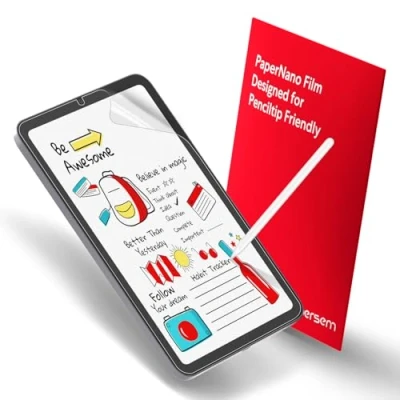 Afbeelding van BERSEM 2 stuks papieren beschermfolie, compatibel met iPad Mini 6 (8,3 inch) 2021, PET folie voor tekenen, verblindingsbescherming, luchtbelvrij, hoge aanraakgevoeligheid, valvriendelijk