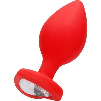 Afbeelding van Diamond Heart Butt Plug Extra Large Red