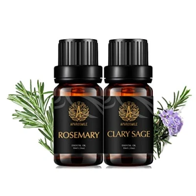 Afbeelding van Aromatherapie Clary Salie Essentiële Olie Set voor Diffuser, 2X10ml 100% Pure Rozemarijn Oliën Kit Luchtbevochtiger Rozemarijn, Olieën,