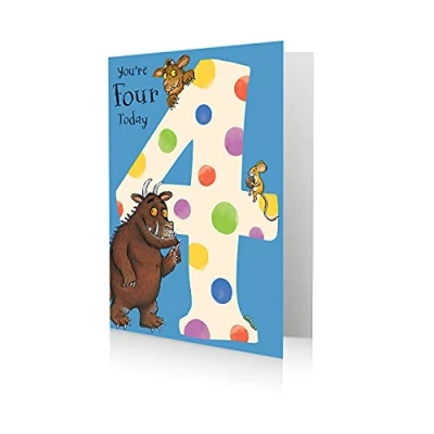 Afbeelding van The Gruffalo, leeftijd 4, gelukkige 4e verjaardagskaart, multi, 7 x 5, GR004