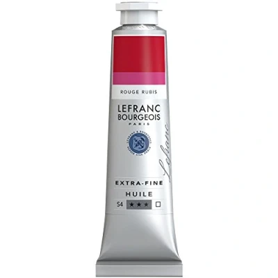Afbeelding van Lefranc Bourgeois 405063 Extra fijne olieverf met hoogwaardige kunstenaarspigmenten, lichtecht, verouderingsbestendig 40ml Tube, Ruby Red
