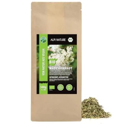 Afbeelding van BIO moerasspirea kruid gedroogd (500g), biologisch gesneden, uit de wilde collectie, thee 100% natuurlijk, geen toevoegingen,