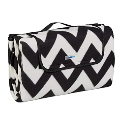 Afbeelding van Relaxdays Picknickkleed 200x200 cm fleecekleed picknick laken waterdicht zigzag