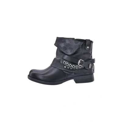Afbeelding van Elara Dames Biker Laarzen Klinknagels Enkellaarzen Chunkyrayan 344 Black 37
