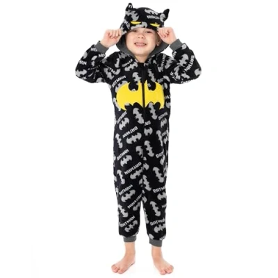 Afbeelding van DC Comics Batman Onesie Pyjama Boys Kids Dark Knight Black Pjs 4 5 jaar
