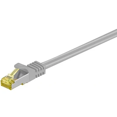 Afbeelding van Goobay CAT patchkabel, ethernetkabel, dubbel afgeschermd, S FTP, halogeenvrij, koper, RJ 45, vergulde contacten, div. Lengtes en kleuren., 5m, grijs, 1