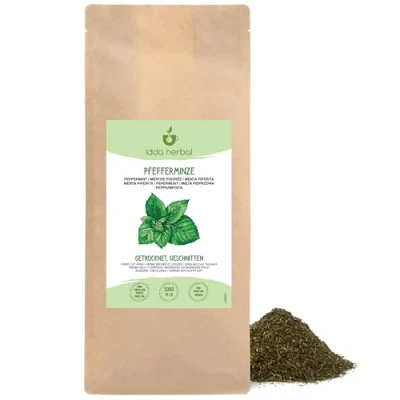 Afbeelding van Pepermuntthee (500 g), losse thee, pepermuntblaadjes gedroogd en gesneden, 100% natuurlijke pure pepermunt voor de bereiding van thee kruidenthee