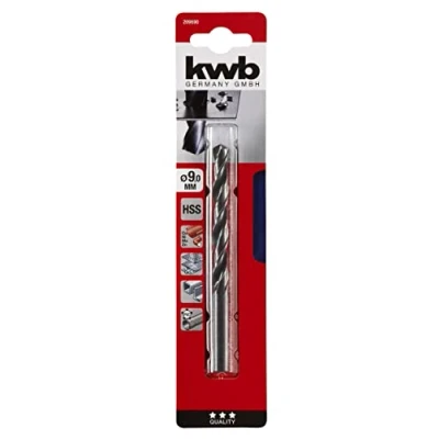 Afbeelding van kwb HSS metaalboor Ø 9,0 mm, voor staal, harde kunststof en nog veel meer (DIN 338, rolgewalst)