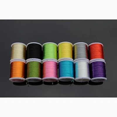 Afbeelding van Tigofly 12 stks 40 Yards Vliegbinden Floss Draad 150D Zijdeachtige Garens Zalm Forel Vliegvissen Binden Lijn Materialen (12 Heldere Kleuren)
