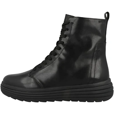 Afbeelding van Geox Phaolae Enkellaarsjes met plateauzool, Dames, Maat: 41, Black Leer