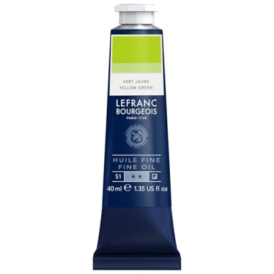Afbeelding van Lefranc Bourgeois 301784 Fijne olieverf van uitstekende kwaliteit, lichtecht met een gelijkmatige consistentie, tube 40 ml, ideaal voor spieraammen, canvas, schilderbord Geel groen