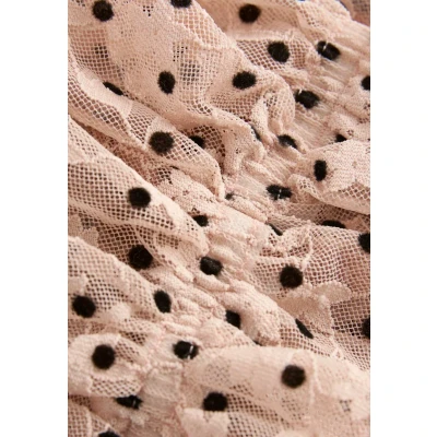 Afbeelding van Next Flocked SPOT Ruffle Blouse, Dames, Maat: 46, Blush pink