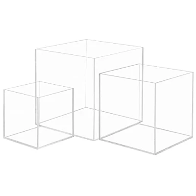 Afbeelding van Belle Vous Helder Acryl Display Dozen (3 Pak) 3 Verschillende Maten Kubussen voor Organisatie/ Bescherming/ Vertoon Stofvrij Balie Collectibles, Actiefiguren/ Minifiguren en Speelgoed