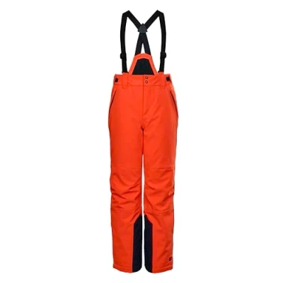 Afbeelding van killtec KSW 79 BYS SKI PNTS, functionele broek voor jongens, skibroek met afritsbare slabbetje, sneeuwbescherming en randbescherming, oranje