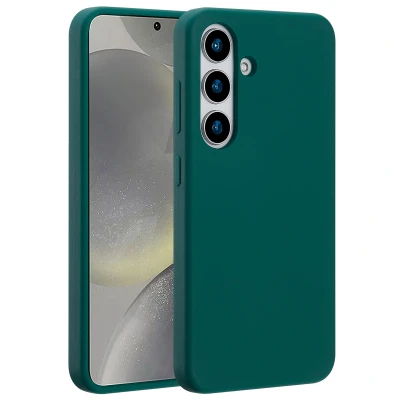 Afbeelding van Samsung Galaxy S25 MagSafe Hoesje Siliconen en TPU (zacht) Accezz Softcase/Backcover Groen Telefoonhoesje