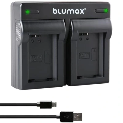 Afbeelding van blumax Dual Charger voor Sony NP FW50 accu&#039;s, oplader is compatibel met Alpha 7 II 7R 7S 6400 6500 / NEX F3 DSC RX10 IV/ZV E10