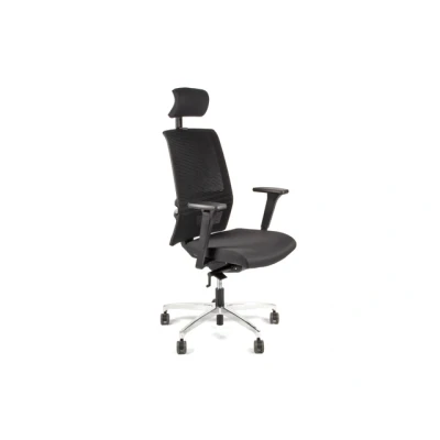 Afbeelding van Linea Omnia 01/PT Bureaustoel Ergonomisch EN1335 Met hoofdsteun Multi verstelbaar Zwart