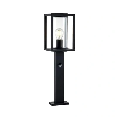 Afbeelding van Lucande Padverlichting, zuillampen 1licht aluminium, glas H: 60 cm E27 grafietgrijs (RAL 840 M)