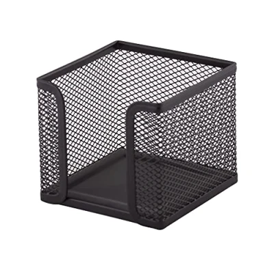 Afbeelding van D.RECT Zettelbox van mesh, notitiedoos, netwerk, metaallook, 95 x 80 mm, zwart