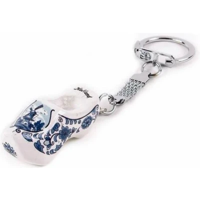 Afbeelding van Sleutelhanger Klomp Enkel Holland Delfts Blauw 4 Cm Souvenir