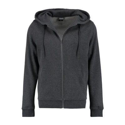 Afbeelding van Urban Classics Basic Sweater met rits, Heren, Maat: Small, Charcoal