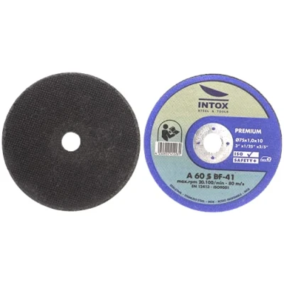 Afbeelding van INTOX doorslijpschijven 75 mm x 1,0 mm, 50 stuks, inox, flexschijf voor metaal, staal en roestvrij