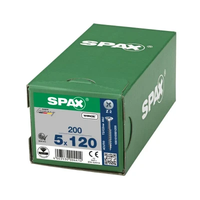 Afbeelding van Spax spaanplaatschroeven platverzonken kop verzinkt pozidriv 5.0x120mm (per 200 stuks)